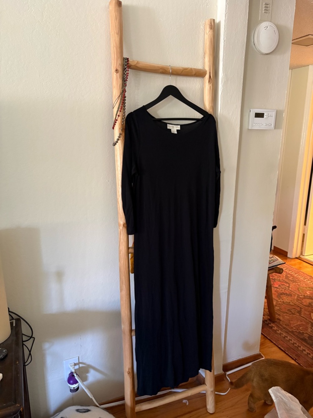 Doncaster Black Long Sleeve Silk Maxi Dress